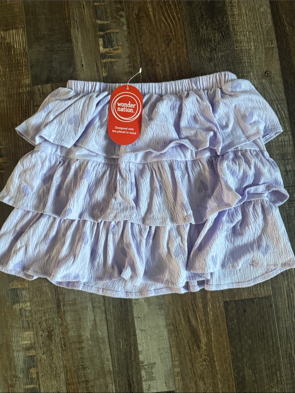 wonder nation Pastel Lavender Tiered Ruffle Mini Skirt